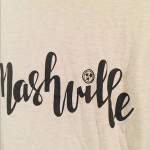 Tops - NWOT long sleeve light gray Nashville script tee L Tops - NWOT long sleeve light gray Nashville script tee L